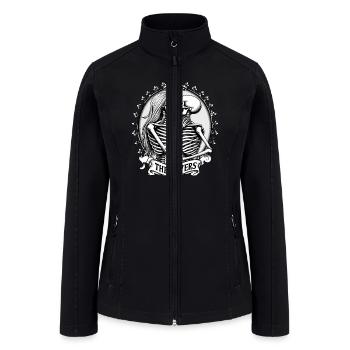 The Lovers: Dark Romantic Skeleton Tarot Design - Women’s Soft Shell Jacket - black - Front