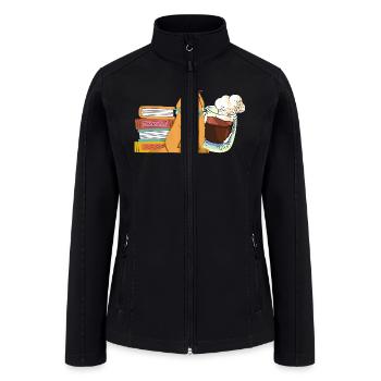 Books and Coffee and Dogs and Social Justice - Women’s Soft Shell Jacket - black - Front