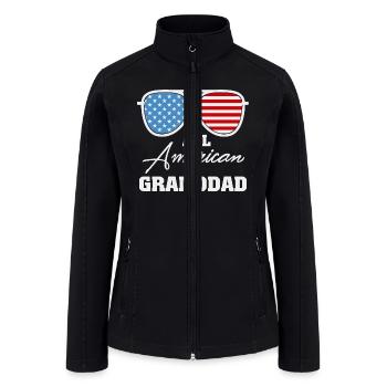 American Granddad Sunglass USA Flag July 4th Gifts - Women’s Soft Shell Jacket - black - Front