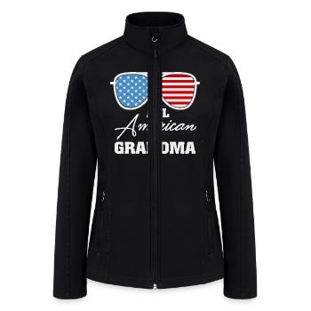 American Grandma Sunglass US Flag 4th of July Gift - Women’s Soft Shell Jacket - black - Front