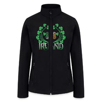 IRELAND SHAMROCK - Women’s Soft Shell Jacket - black - Front