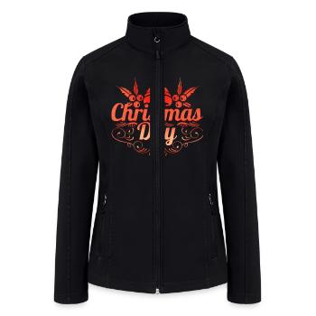 Christmas Day Logo Mistletoe Christmas - Women’s Soft Shell Jacket - black - Front