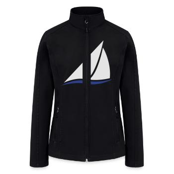 Sailing Boat Logo - Women’s Soft Shell Jacket - black - Front