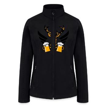 23 deer party fun funny love stag nigh wild drunk - Women’s Soft Shell Jacket - black - Front