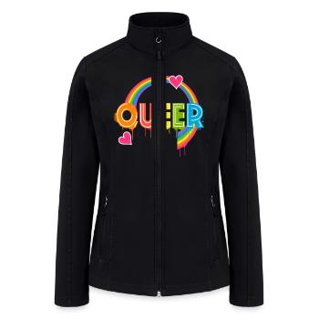 Queer Typo for Pride Month Equal Rights LGBTQ - Women’s Soft Shell Jacket - black - Front