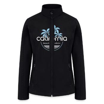 Creating a vector design for a California beach vi - Women’s Soft Shell Jacket - black - Front