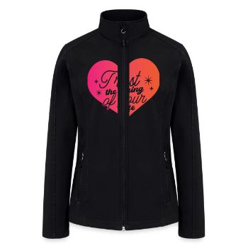 Trust your timing Positive Affirmation Quote - Women’s Soft Shell Jacket - black - Front