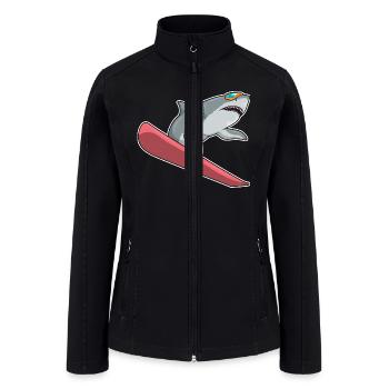 Shark Snowboarder - Women’s Soft Shell Jacket - black - Front