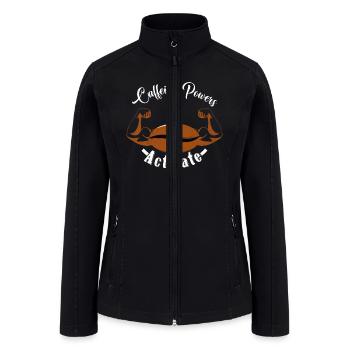 caffeine powers activate - Women’s Soft Shell Jacket - black - Front