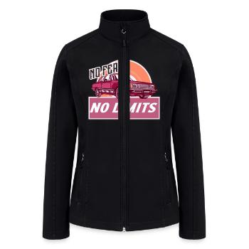 No Fear, No Limits | Retro Vinatge Auto Car Racing - Women’s Soft Shell Jacket - black - Front