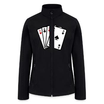 Poker cards - Women’s Soft Shell Jacket - black - Front