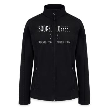 books coffee dogs - Women’s Soft Shell Jacket - black - Front