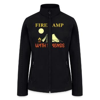 FIRE CAMP WITH FRIENDS - Women’s Soft Shell Jacket - black - Front