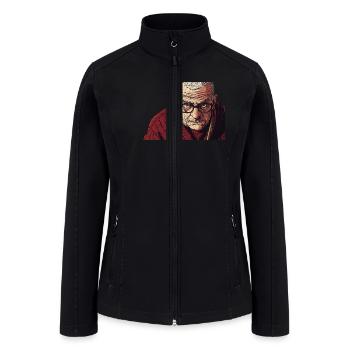 Elderly Man's Poignant Portrait - Women’s Soft Shell Jacket - black - Front