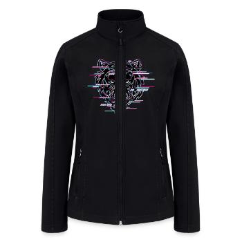 TIGER GLITCH - Women’s Soft Shell Jacket - black - Front