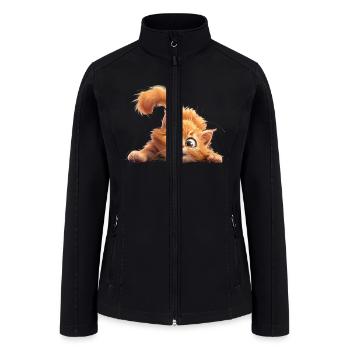 Funny Cat - Women’s Soft Shell Jacket - black - Front