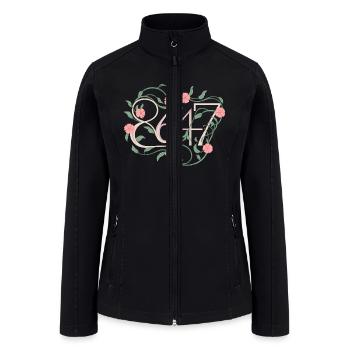 Floral Subtle Anti Trump 8647 86 47 Boho - Women’s Soft Shell Jacket - black - Front