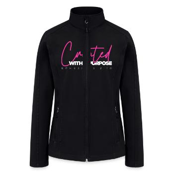 Created With A Purpose (Pink) - Women’s Soft Shell Jacket - black - Front