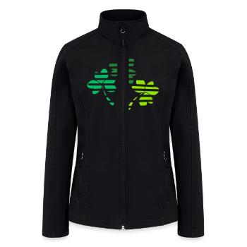 Shamrock design - Women’s Soft Shell Jacket - black - Front