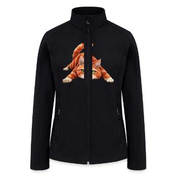 Funny Cat - Women’s Soft Shell Jacket - black - Front