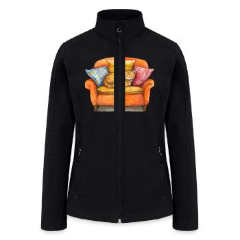 Funny Cat - Women’s Soft Shell Jacket - black - Front