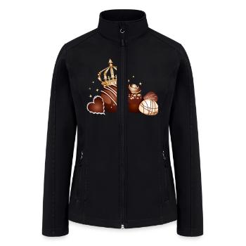 Fine chocolate pralines decorated with a crown - Women’s Soft Shell Jacket - black - Front