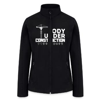Gym Quote - motivational quotes - Body Under Const - Women’s Soft Shell Jacket - black - Front