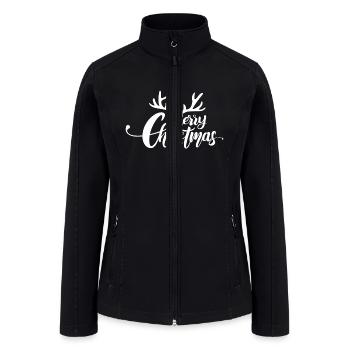 Merry Christmas Christmas Cute Christmas Holiday - Women’s Soft Shell Jacket - black - Front