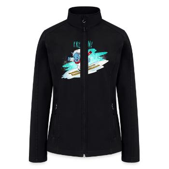 Freddy the Yeti skiing - Women’s Soft Shell Jacket - black - Front