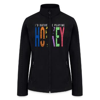 Ice Hockey Sport Winter Sport Goal - Women’s Soft Shell Jacket - black - Front
