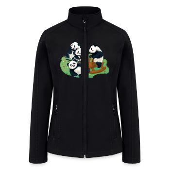HUAHUA🐼Giant Panda - Women’s Soft Shell Jacket - black - Front