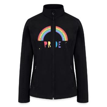 colorful Pride lettering with rainbow - Women’s Soft Shell Jacket - black - Front