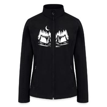 Camping Tent Bonfire Camping - Women’s Soft Shell Jacket - black - Front