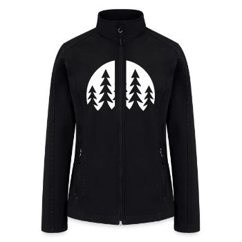 Night Landscape: Black Pine Trees in Moonlight - Women’s Soft Shell Jacket - black - Front