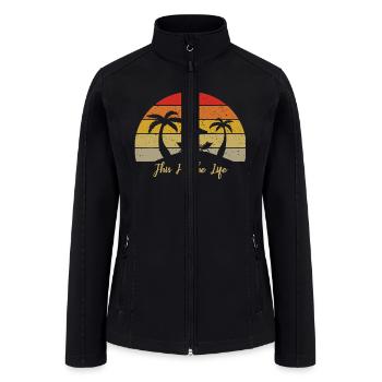This Is The Life Retro Sunset - Women’s Soft Shell Jacket - black - Front