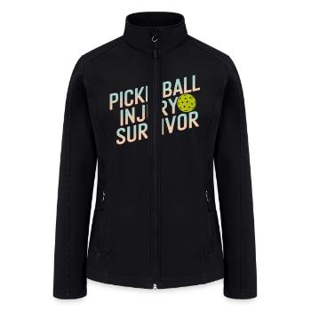 Pickleball Injury Survivor 10 - Women’s Soft Shell Jacket - black - Front