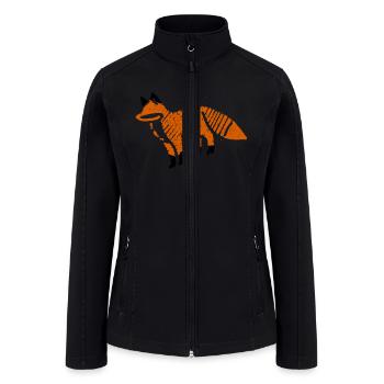 Rustic fox in stamp look - Women’s Soft Shell Jacket - black - Front