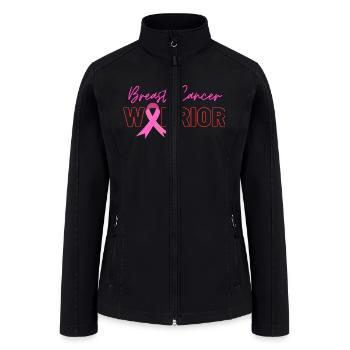 Cancer Warrior - Breast Cancer Awareness T-Shirt - Women’s Soft Shell Jacket - black - Front