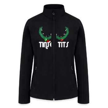 Jingle Balls Tinsel Tits Christmas - Women’s Soft Shell Jacket - black - Front