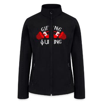 Santa Weightlifting Christmas Funny Gifting - Women’s Soft Shell Jacket - black - Front