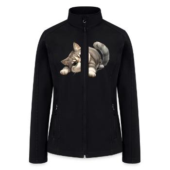 Funny Cat - Women’s Soft Shell Jacket - black - Front