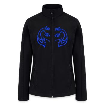 2 Unicorns Team Couple Horns Friends Greeting Cute - Women’s Soft Shell Jacket - black - Front