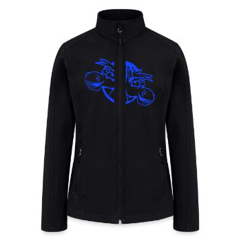 2 horses team laughter funny hole crazy friend fun - Women’s Soft Shell Jacket - black - Front