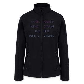 A good traveler has no fixed plans. - Women’s Soft Shell Jacket - black - Front