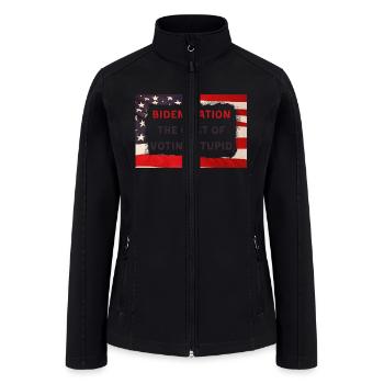 bidenflation the cost of voting stupid - Women’s Soft Shell Jacket - black - Front
