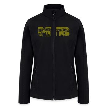 MTB Landscape olive - Women’s Soft Shell Jacket - black - Front