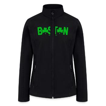 BOSTON SHAMROCK - Women’s Soft Shell Jacket - black - Front