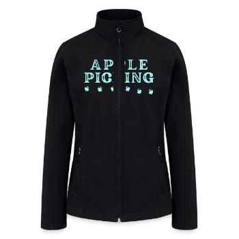 Apple Picking Seasonal Art Design - Women’s Soft Shell Jacket - black - Front