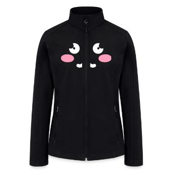 Cute cat face - Women’s Soft Shell Jacket - black - Front