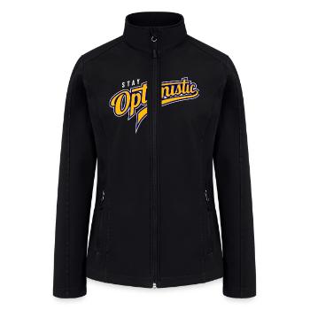 stay optimistic - motivational words - Women’s Soft Shell Jacket - black - Front